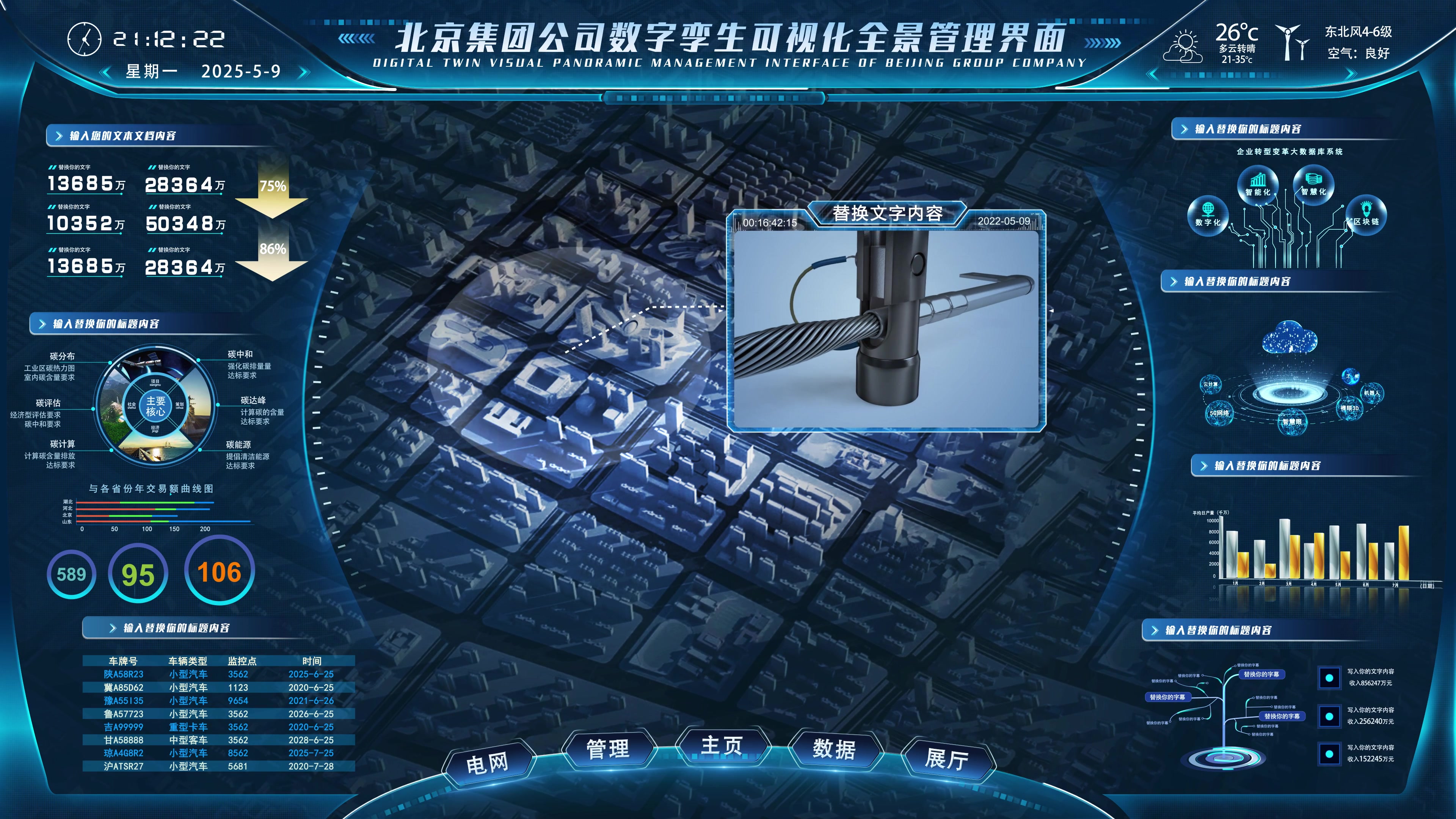 科技感可视化管理系统界面模板