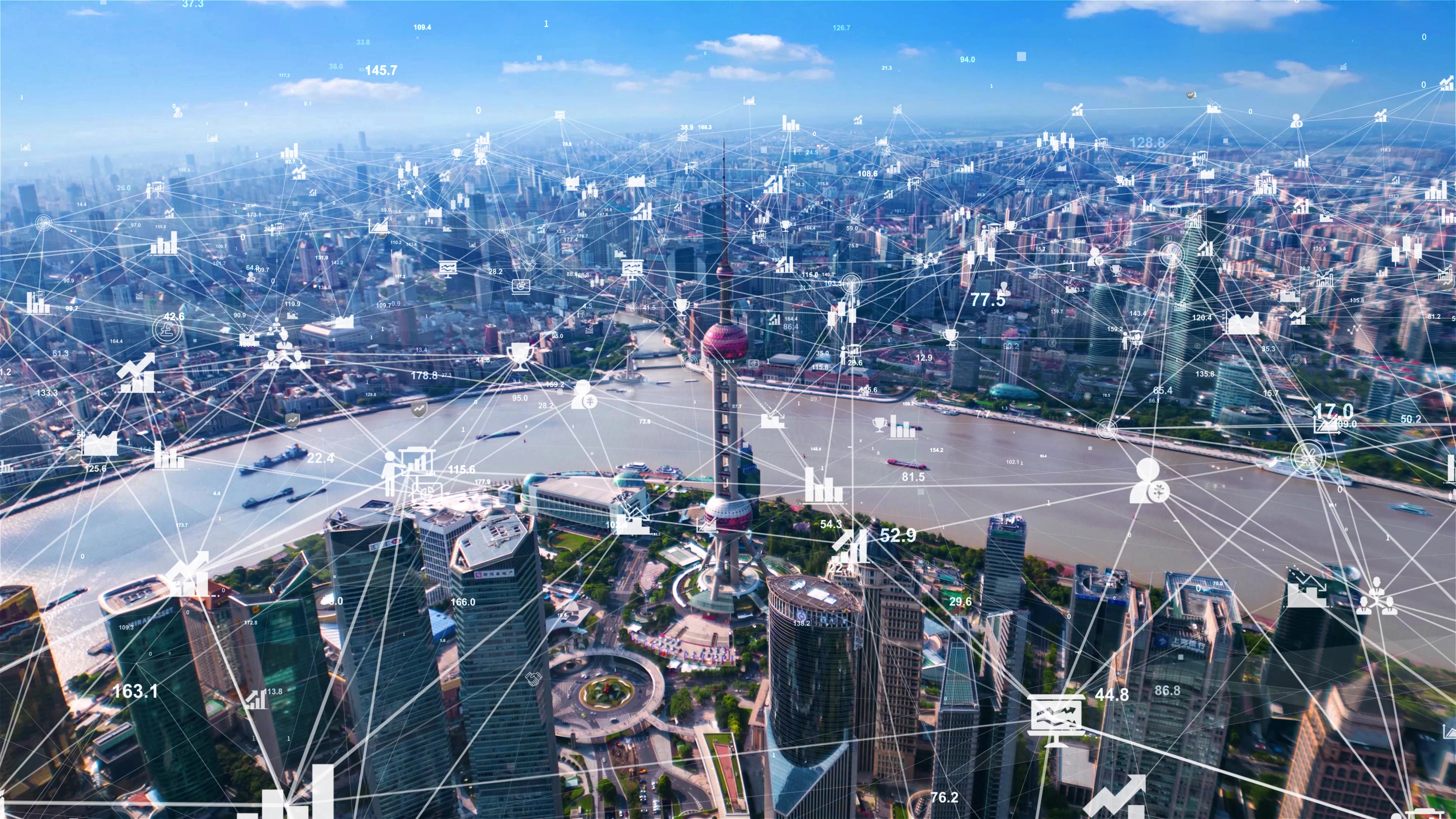 高端数字金融城市特效模板