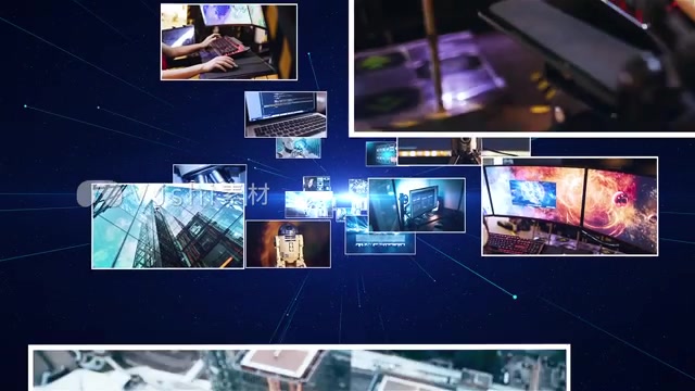 科技照片汇聚文字模板