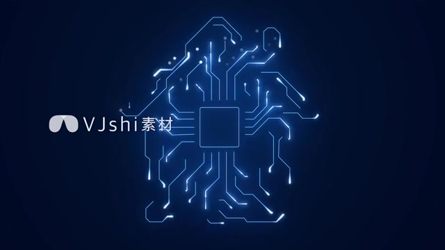 款电路风格人工智能科技元素模板