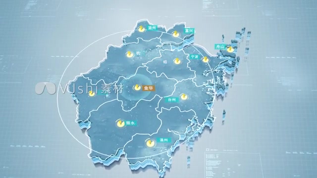 干净浙江地图模板