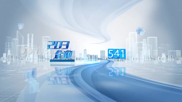 高科技蓝色文字数据柱状图