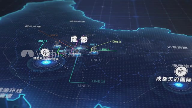 成都地图地铁机场交通模板