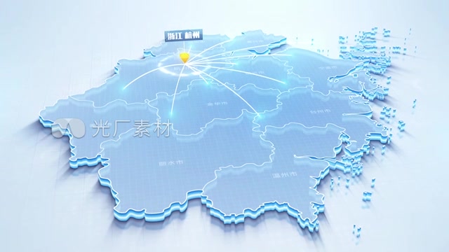 科技浙江地图杭州辐射全省