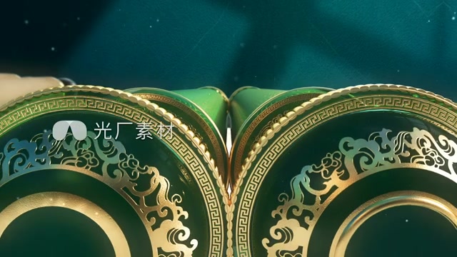 卷轴国潮水墨片头国风古典地产国画中国风