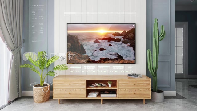 客厅液晶电视合成画面