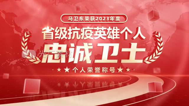 简洁红色荣誉称号展示