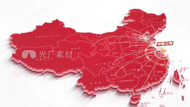 科技中国地图辐射展示