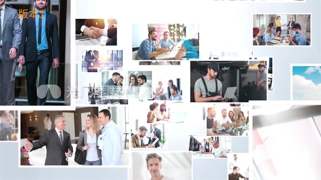 照片汇聚成片头多图片汇聚模板