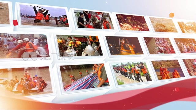 红色大气震撼人物多图展示片头模板包装