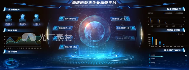 智慧企业科技可视化平台大数据界面