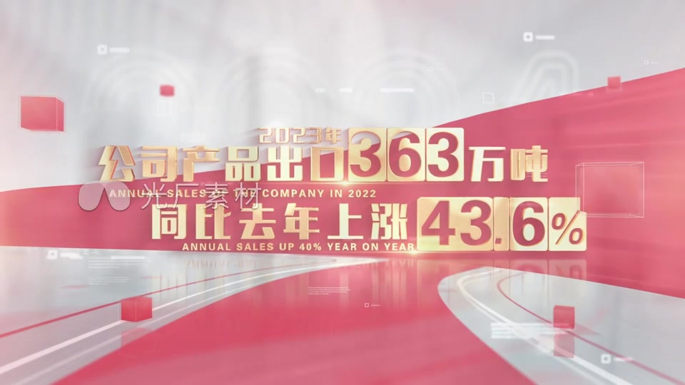 简洁明亮红色党政数据文字展示