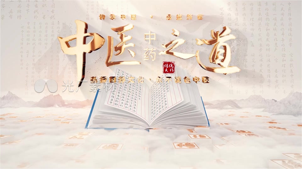 大气中国风传统中医文字标题片头模板