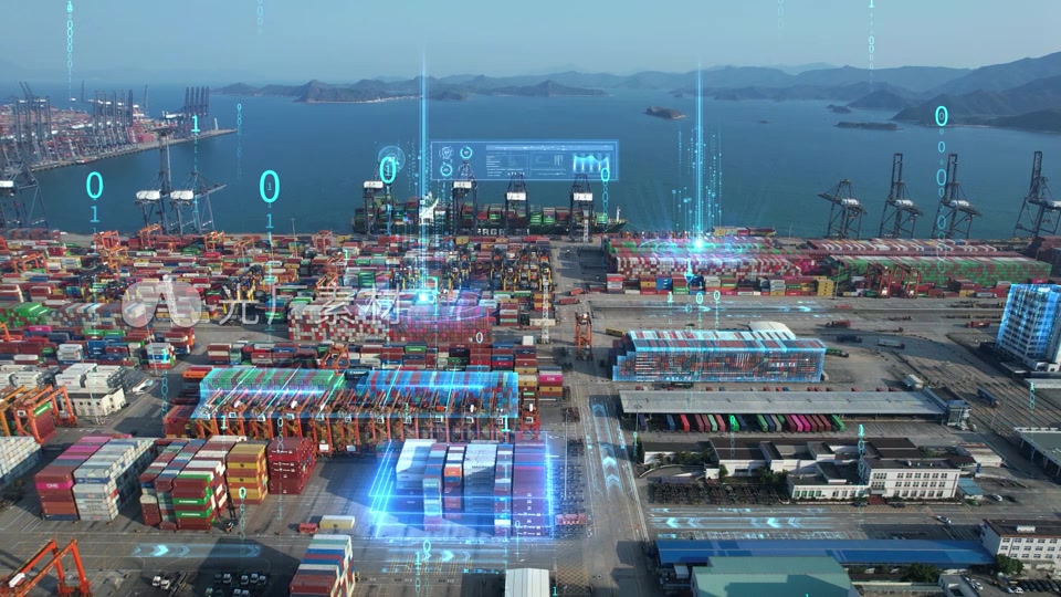 科技物流港口智慧码头模板