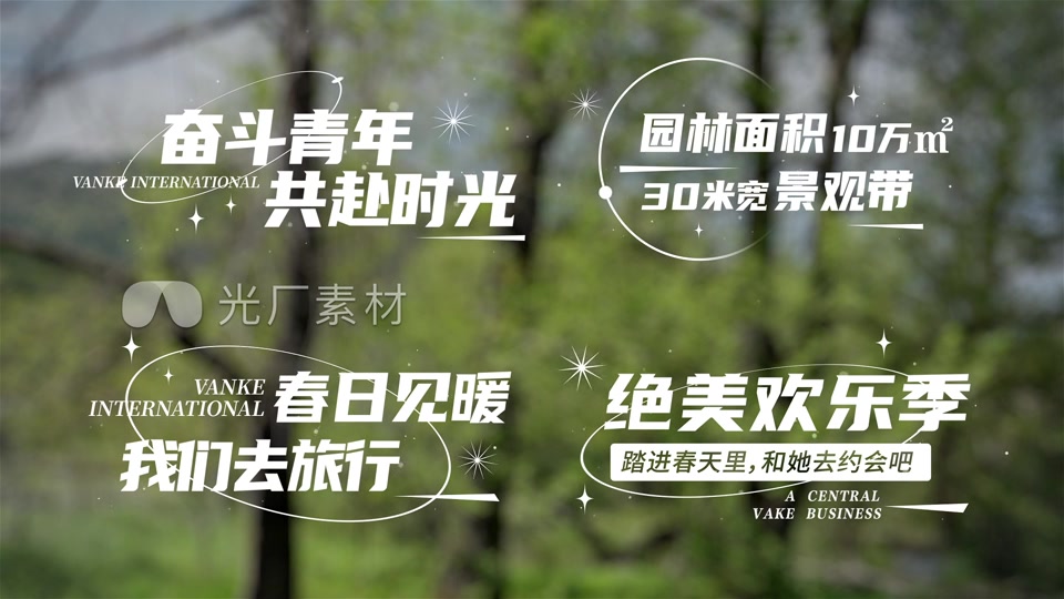 高端地产创意字幕条标题花字角标清新白色