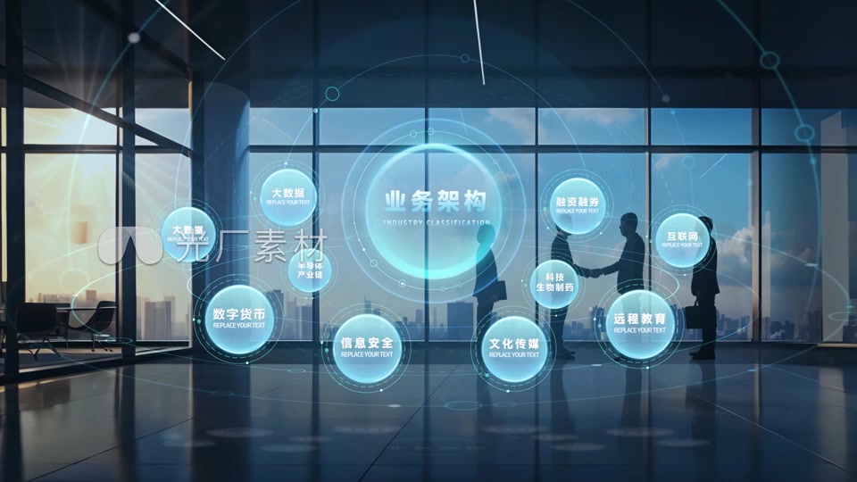 结构功能板块业务分类模板(无背景)